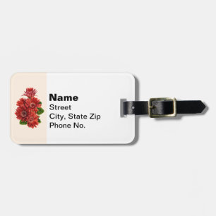 Red Gerbera Daisies Luggage Tag