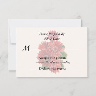 Red Gerbera Daisies RSVP Card