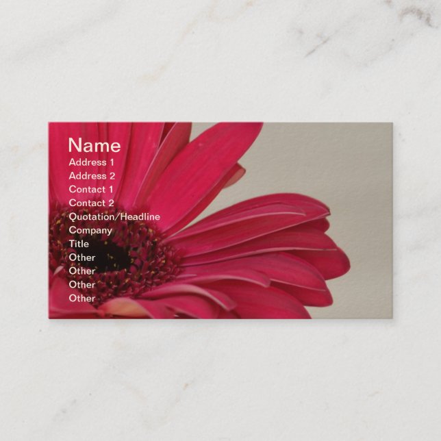 Red Gerbera Daisy Business Card (Front)