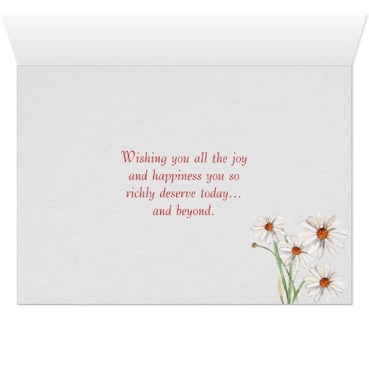 Red Gerbera Daisy for birthday (Inside Horizontal (Bottom))