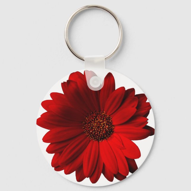 Red Gerbera Daisy Keychain (Front)
