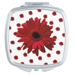 Red Gerbera Daisy Mother's Day Compact Mirror