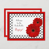 Red Gerbera Daisy Recipe Card for the Bride to Be (Front/Back)
