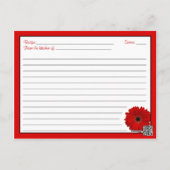 Red Gerbera Daisy Recipe Card for the Bride to Be (Back)