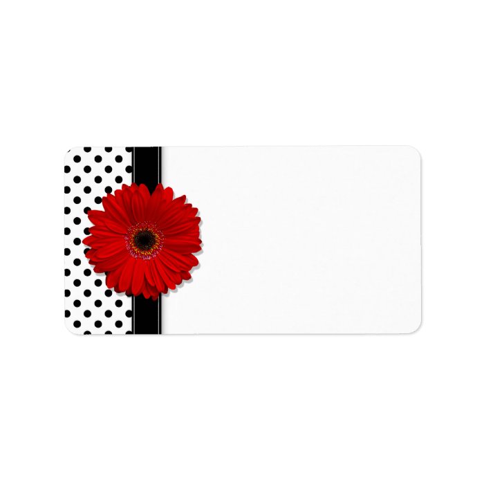 Red Gerbera Daisy Wedding Blank Address Labels