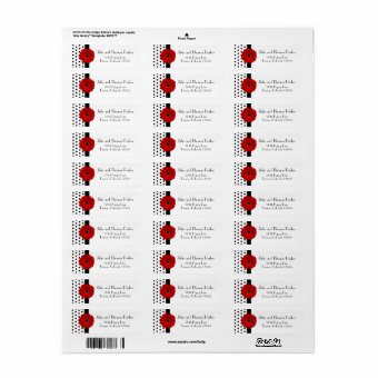 Red Gerbera Daisy Wedding Return Address Labels | Zazzle