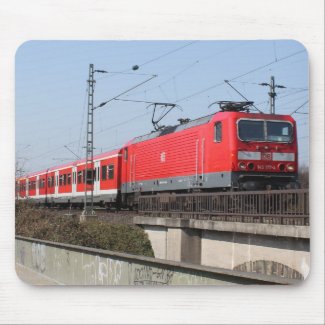 Red German Train Mouse Pad