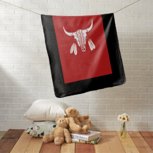 Red Ghost Dance Buffalo baby blanket