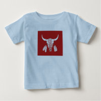 Red Ghost Dance Buffalo baby blue T-shirt