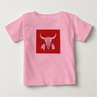 Red Ghost Dance Buffalo baby pink T-shirt