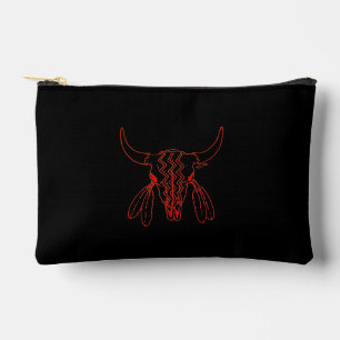 Red Ghost Dance Buffalo black accessory bag pouch