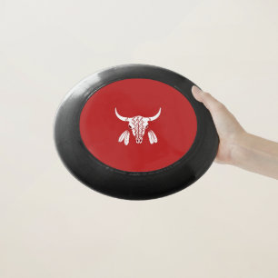 Red Ghost Dance Buffalo black Frisbee