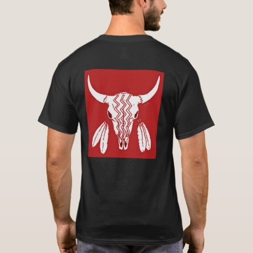 Red Ghost Dance Buffalo black t_shirt back