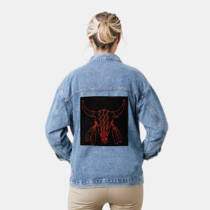 Red Ghost Dance Buffalo black women denim jacket