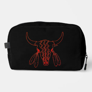Red Ghost Dance Buffalo blk dopp kit toiletry bag