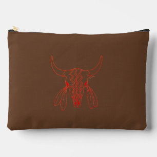 Red Ghost Dance Buffalo brown accessory bag pouch