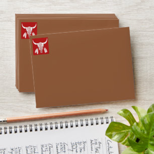 Red Ghost Dance Buffalo brown small envelope front