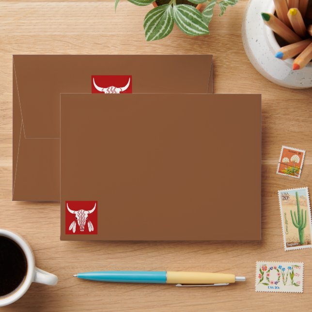 Red Ghost Dance Buffalo brown small envelopes (Desk)