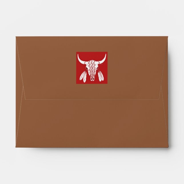 Red Ghost Dance Buffalo brown small envelopes back (Back (Top Flap))