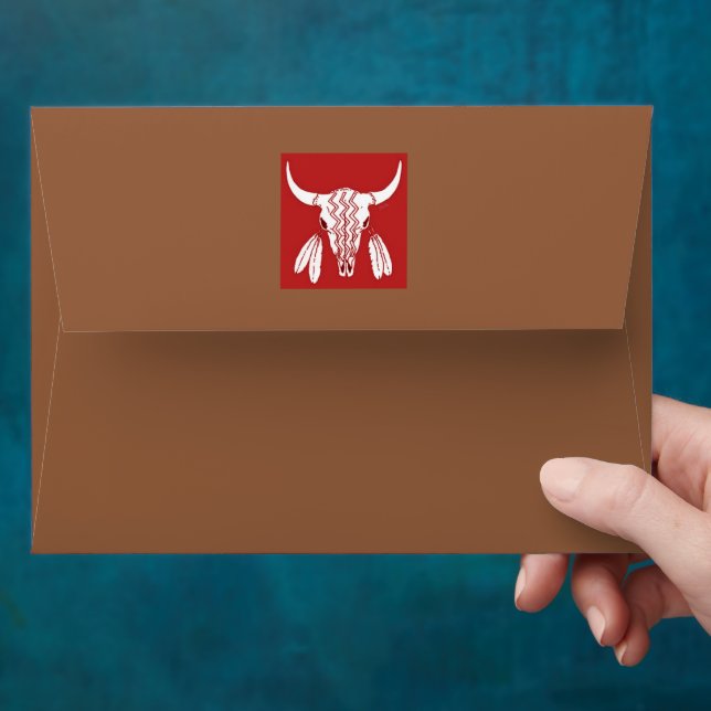 Red Ghost Dance Buffalo brown std envelopes back (Hand)