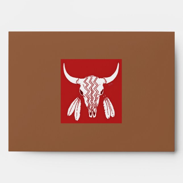 Red Ghost Dance Buffalo brown std envelopes center (Front)