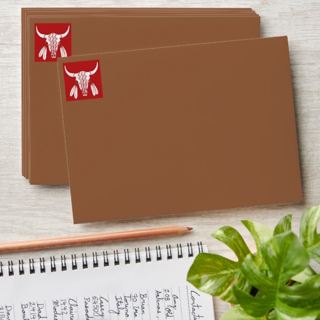 Red Ghost Dance Buffalo brown std envelopes front (Stacked)