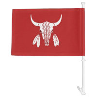 Red Ghost Dance Buffalo car and boat flag