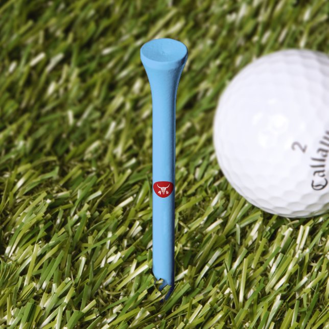 Red Ghost Dance Buffalo circle blue golf tee (Grass)