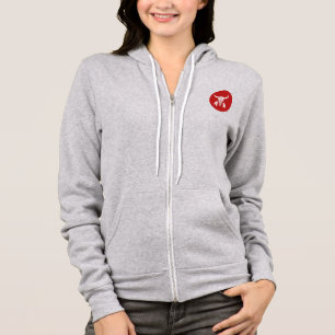 Red Ghost Dance Buffalo circle gray bella hoodie