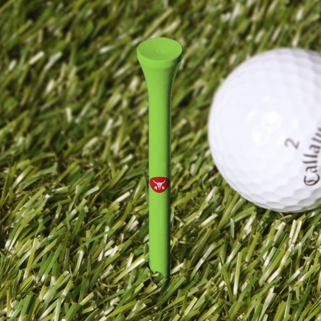 Red Ghost Dance Buffalo circle green golf tee (Grass)