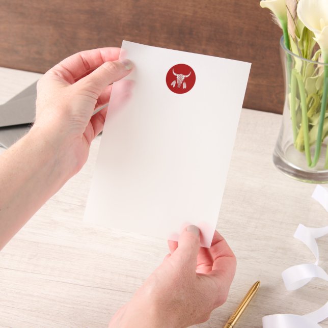 Red Ghost Dance Buffalo circle vellum papers Vellum Invitations (Handheld)