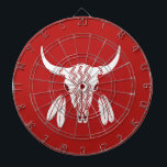 Red Ghost Dance Buffalo dartboard<br><div class="desc">Red Ghost Dance Buffalo dartboards are for Native Americans, cowboys and cowgirls, western people, Western fans, and darts players who admire the noble American buffalo. Red Ghost Dance Buffalo is Steamy Raimon original art.</div>