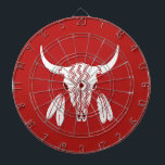 Red Ghost Dance Buffalo dartboard<br><div class="desc">Red Ghost Dance Buffalo dartboards are for Native Americans, cowboys and cowgirls, western people, Western fans, and darts players who admire the noble American buffalo. Red Ghost Dance Buffalo is Steamy Raimon original art.</div>