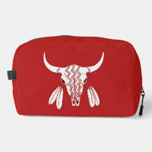 Red Ghost Dance Buffalo dopp kit toiletry bag