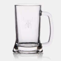 Red Ghost Dance Buffalo etched beer mug stein