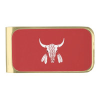 Red Ghost Dance Buffalo gold money clip