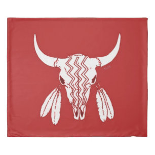 Red Ghost Dance Buffalo king duvet cover