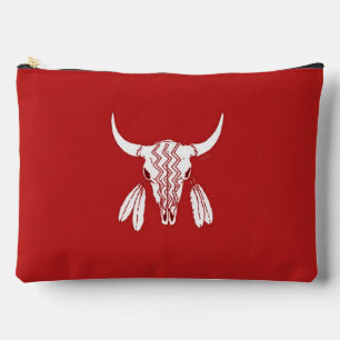 Red Ghost Dance Buffalo large accessory bag pouch