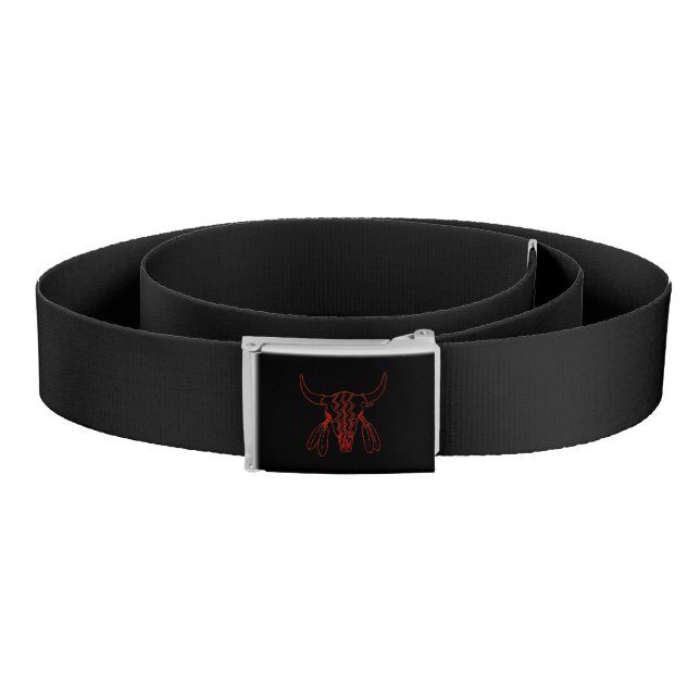 Red Ghost Dance Buffalo line black belt (Coil)