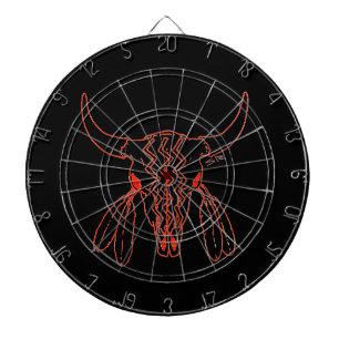 Red Ghost Dance Buffalo line black dartboard