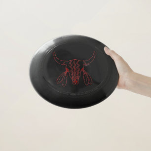 Red Ghost Dance Buffalo line black Frisbee