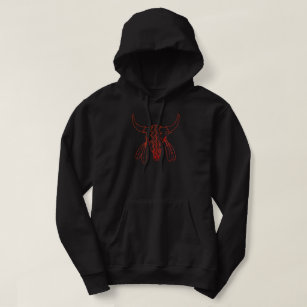 Red Ghost Dance Buffalo line black hoodie