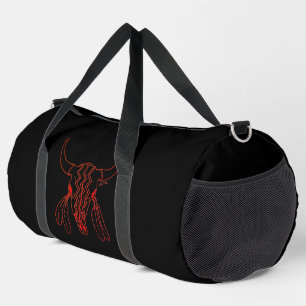 Red Ghost Dance Buffalo line black lg duffel bag