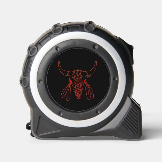 Red Ghost Dance Buffalo line black tape measure (Front)