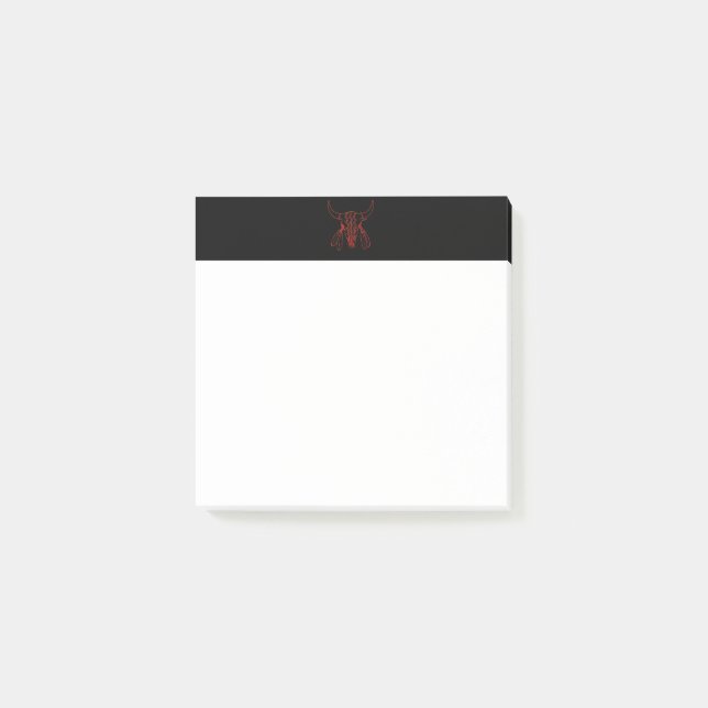 Red Ghost Dance Buffalo line black white note pads (Front)