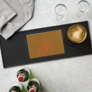 Red Ghost Dance Buffalo line brown bar mat