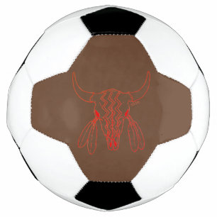 Red Ghost Dance Buffalo line brown soccer ball