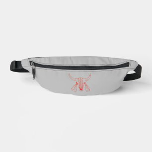 Red Ghost Dance Buffalo line gray fanny pack