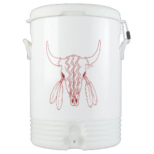 Red Ghost Dance Buffalo line Igloo beverage cooler