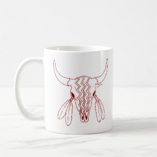 Red Ghost Dance Buffalo line mug
